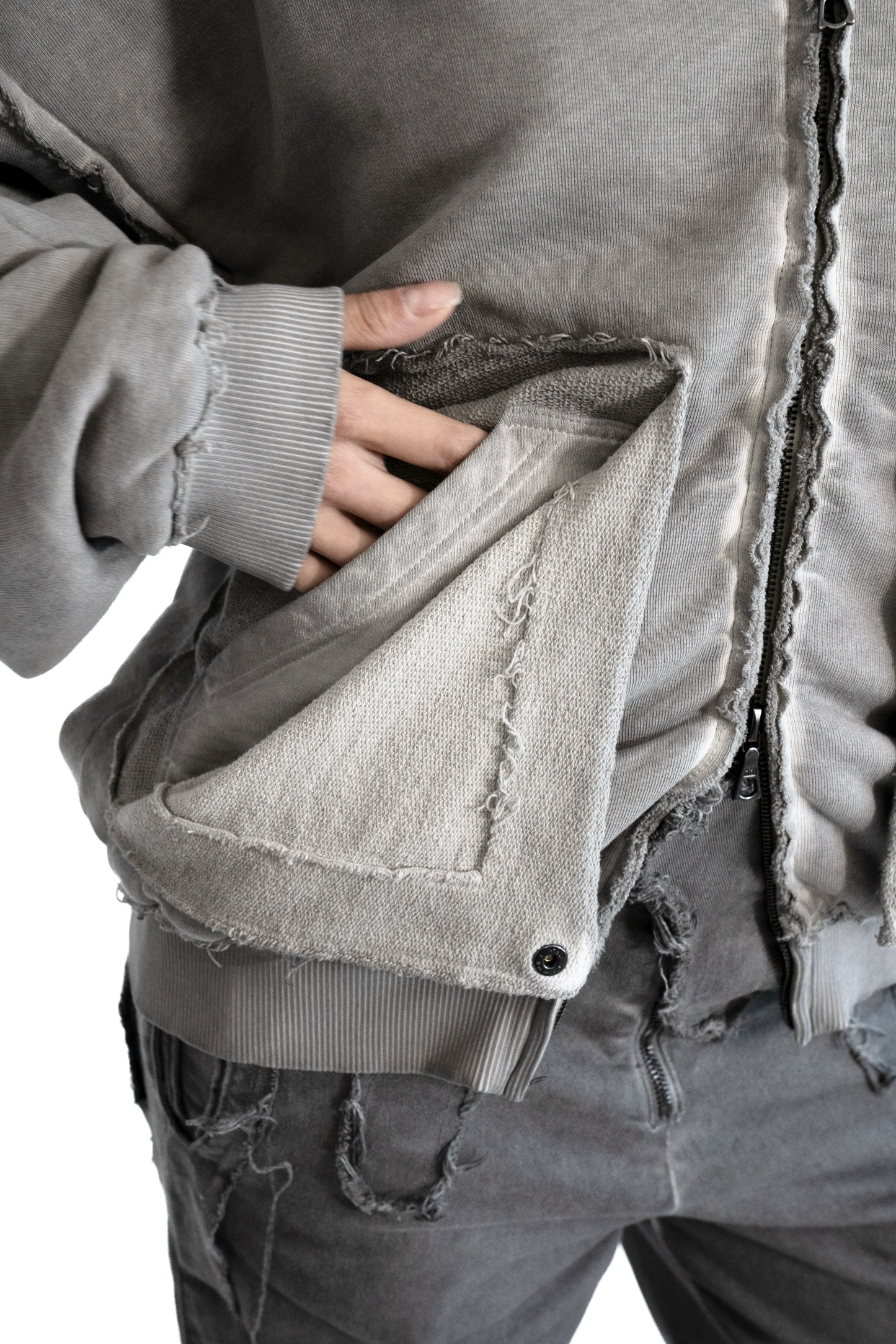 FOLDING ZIP UP - ASH
