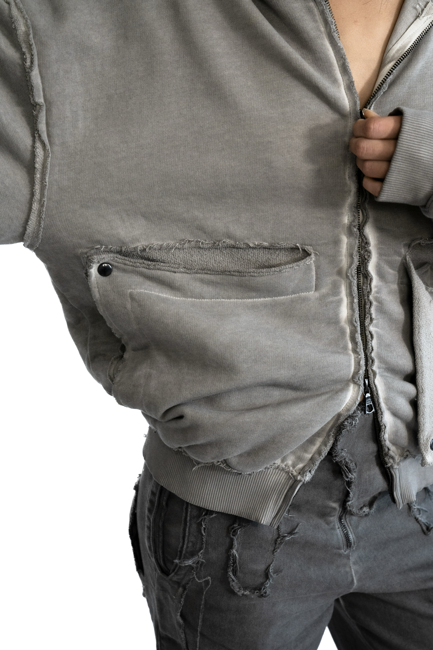 FOLDING ZIP UP - ASH