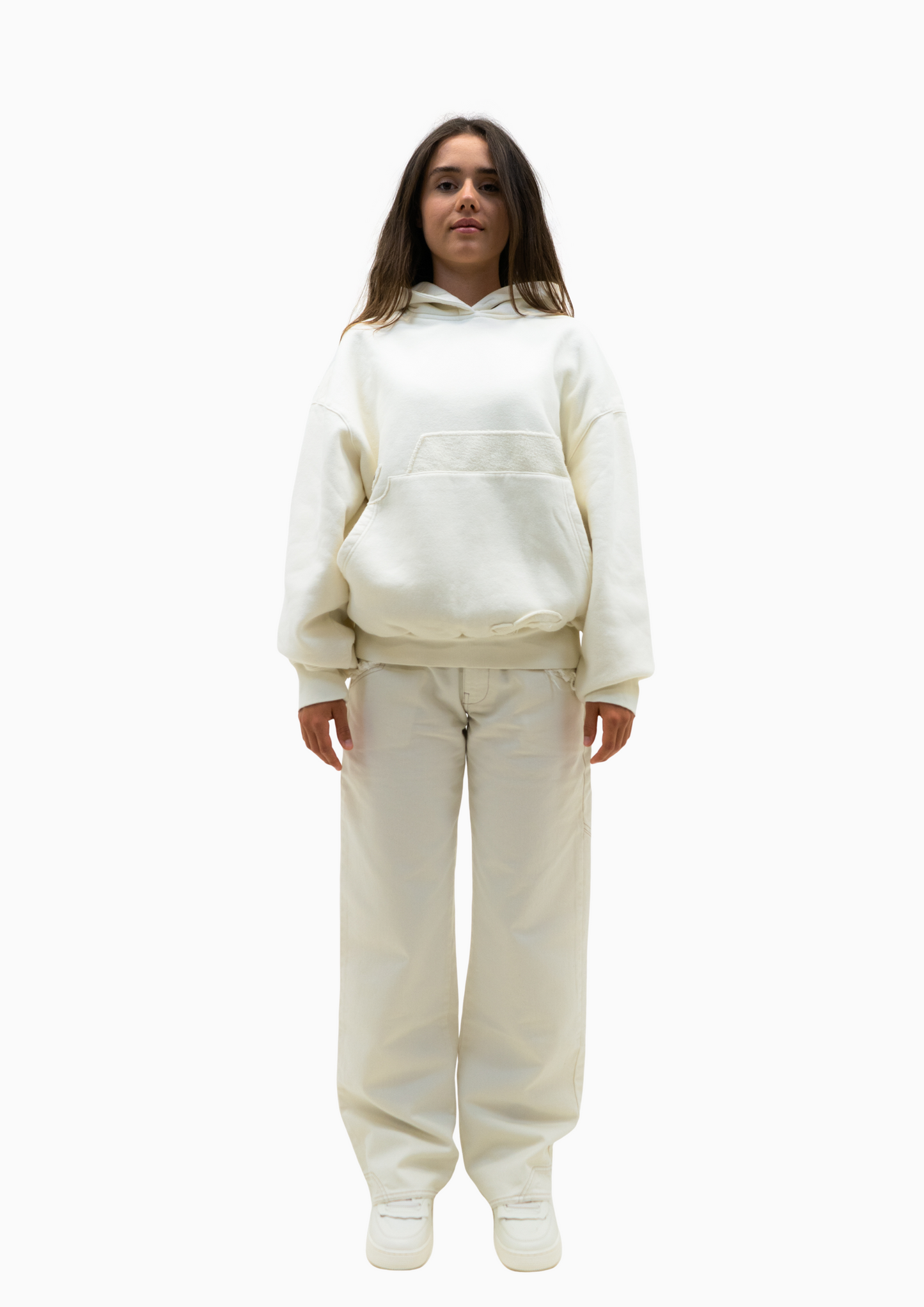 French Pocket Hoodie - Cream