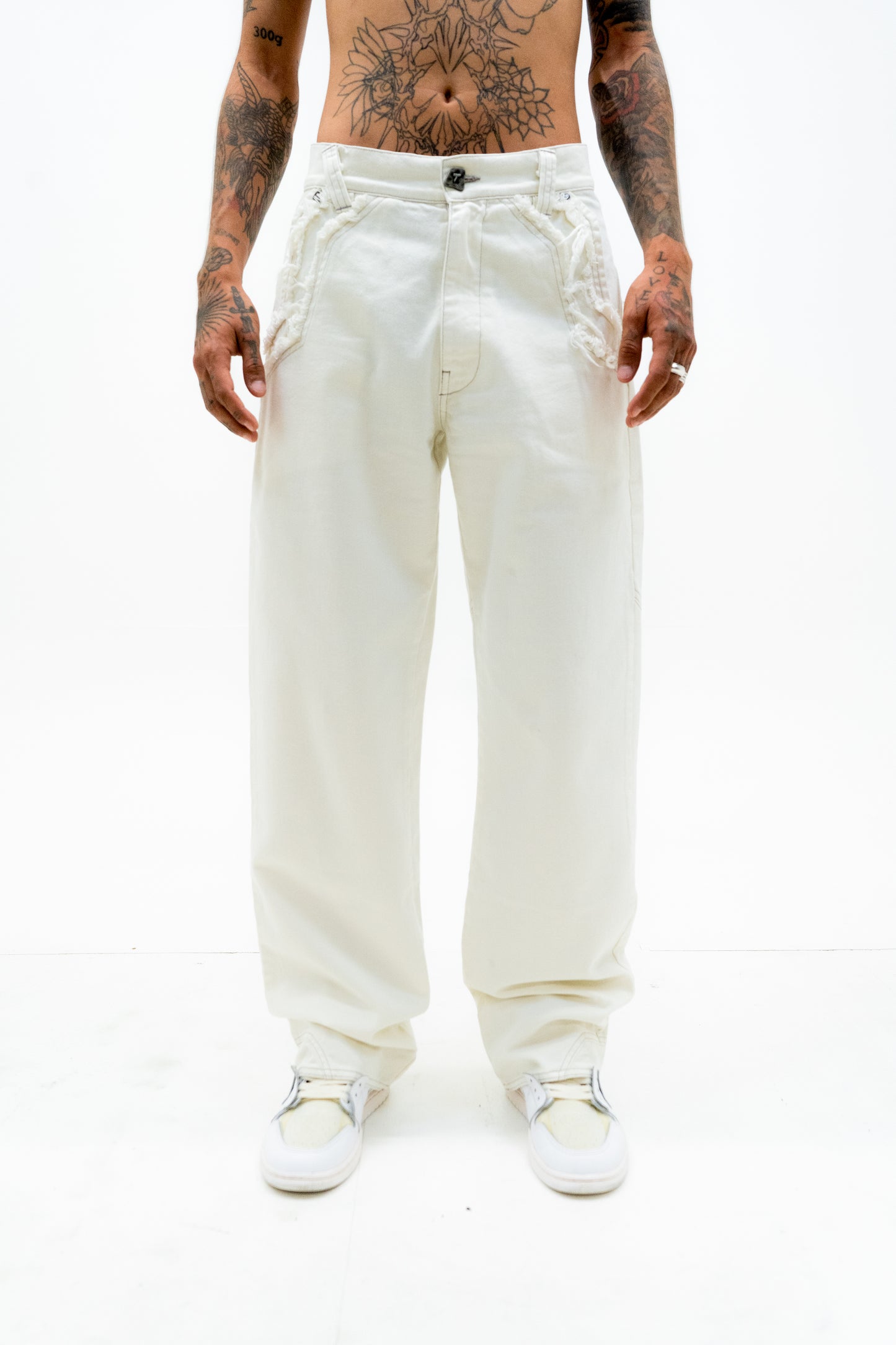 Frayed Denim - Cream
