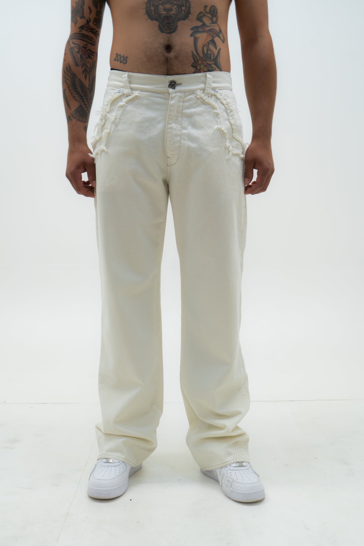 Frayed Denim - Cream