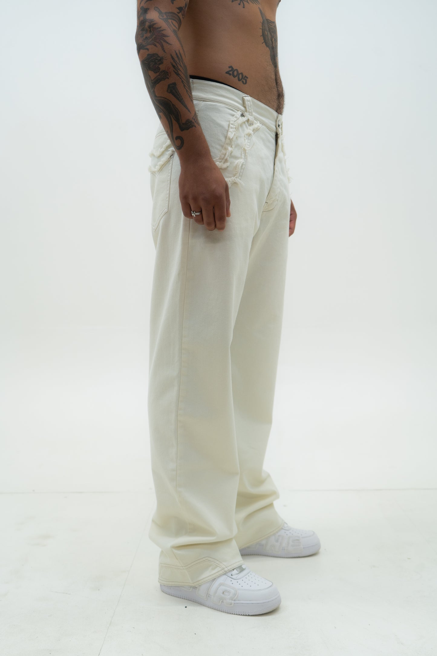 Frayed Denim - Cream