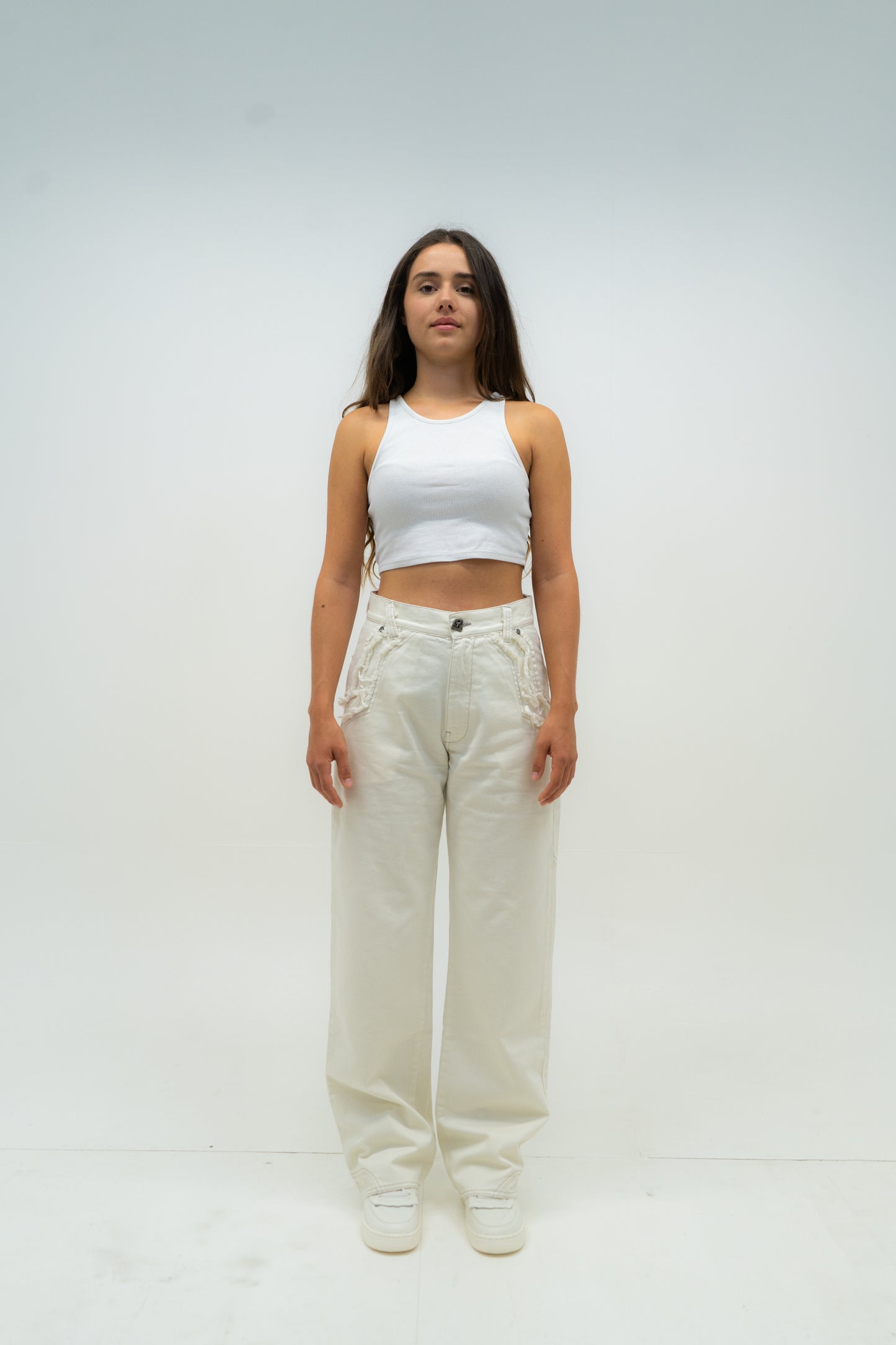 Frayed Denim - Cream