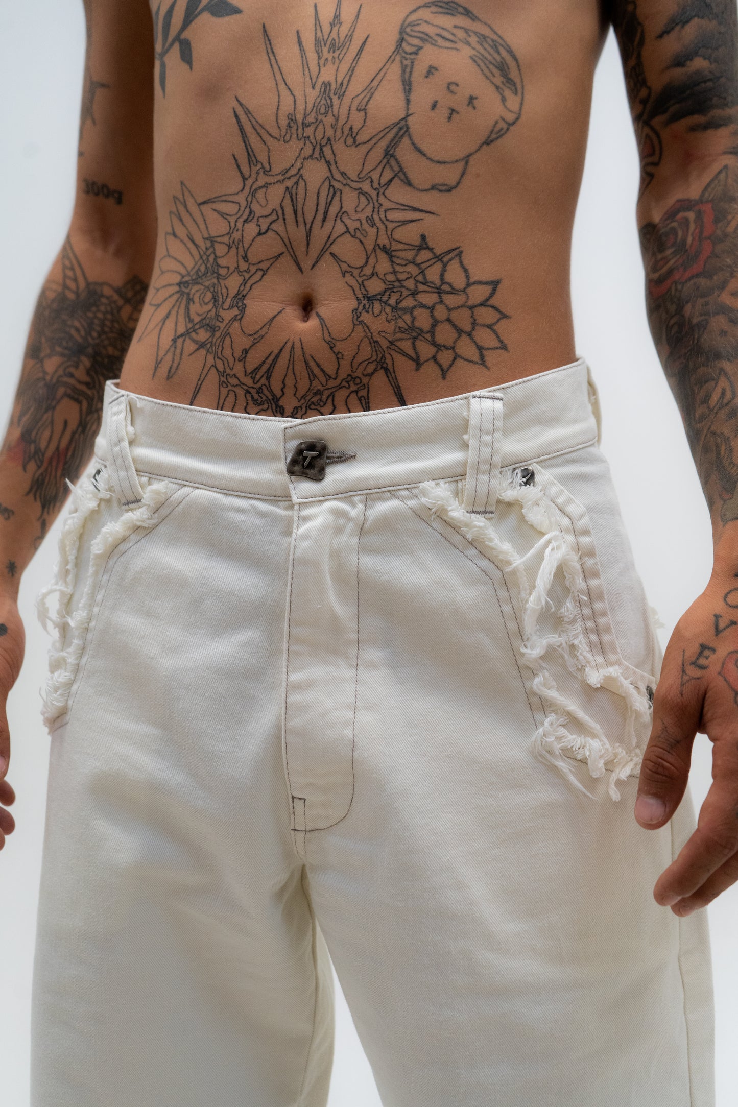 Frayed Denim - Cream