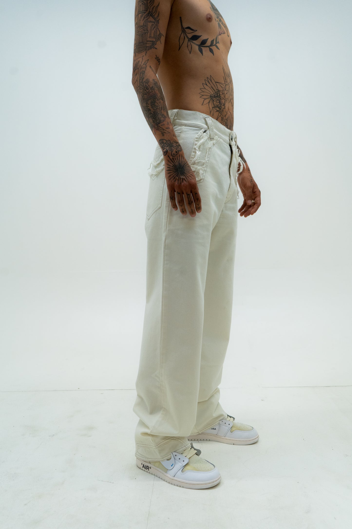 Frayed Denim - Cream