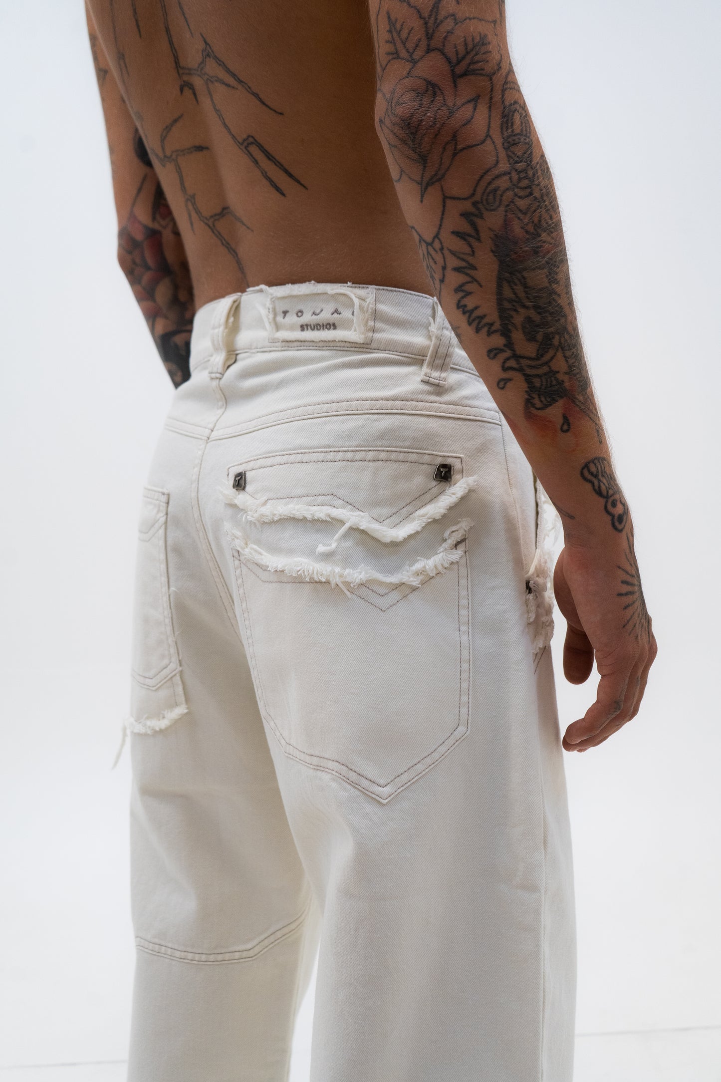 Frayed Denim - Cream