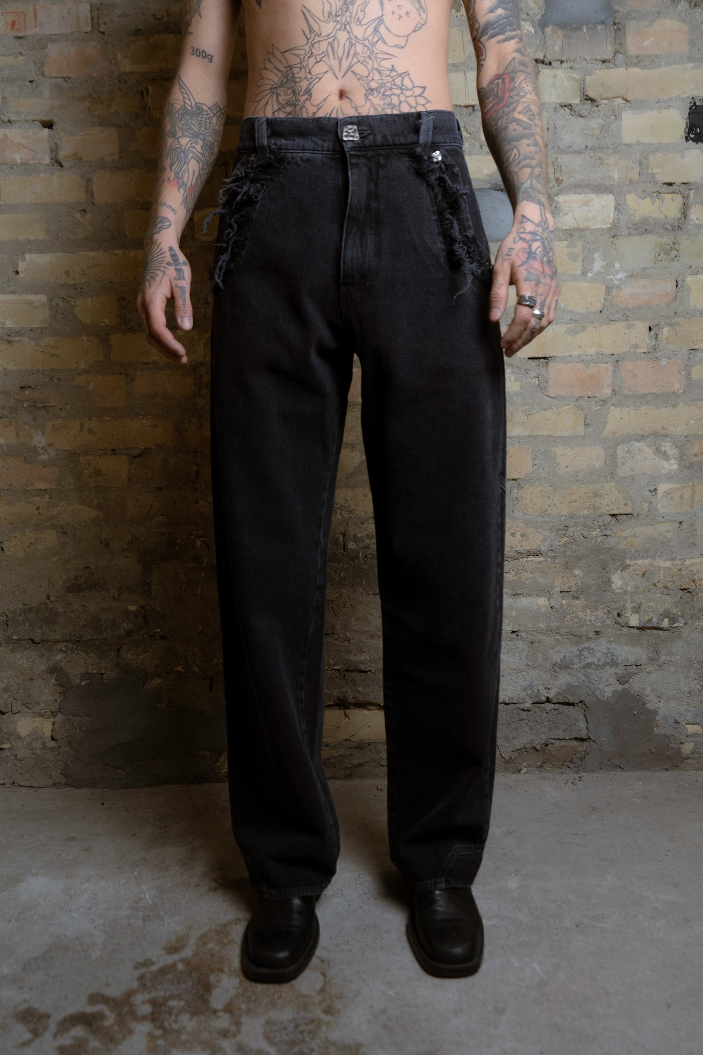 FRAYED DENIM - BLACK (Pre-Sale)