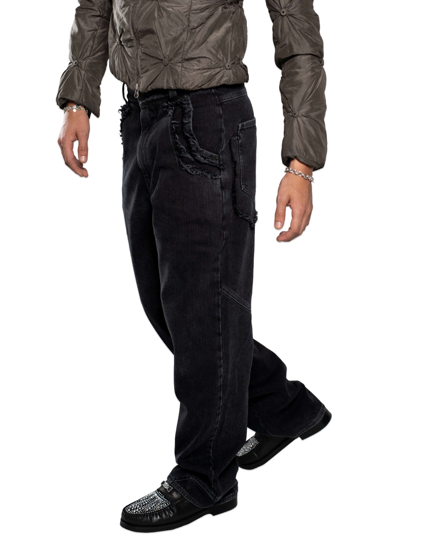 FRAYED DENIM - BLACK