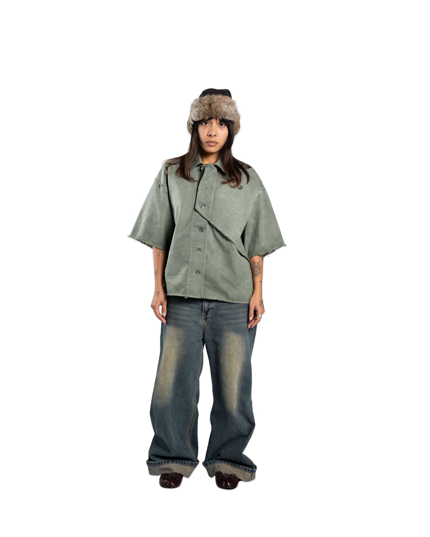 FOLDING SHIRT - GREEN SLATE