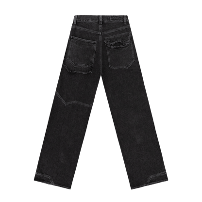 FRAYED DENIM - BLACK