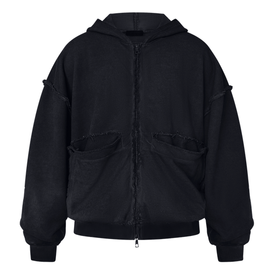 FOLDING ZIP UP - BLACK (PRE-ORDER)