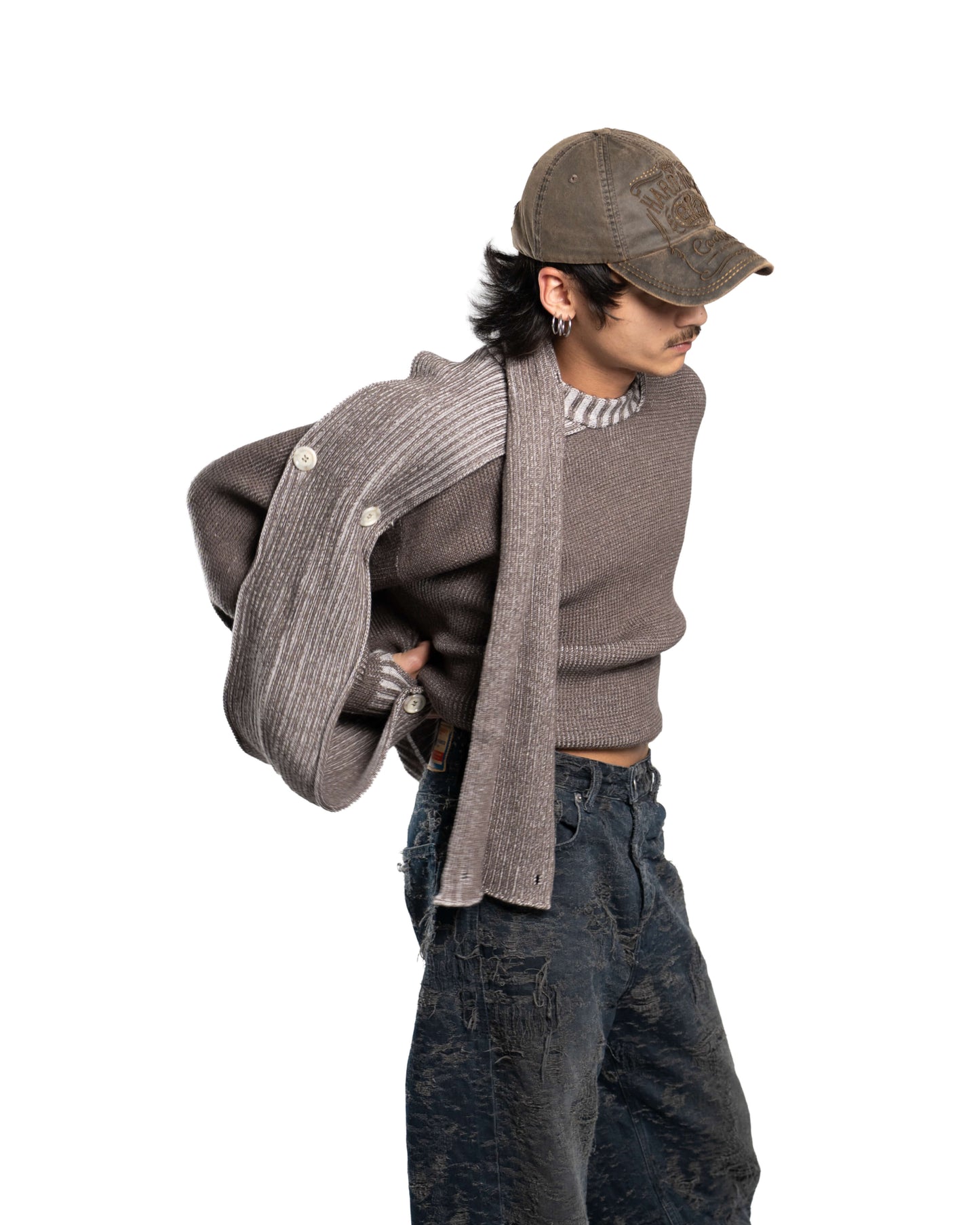 SCARF KNIT - BROWN