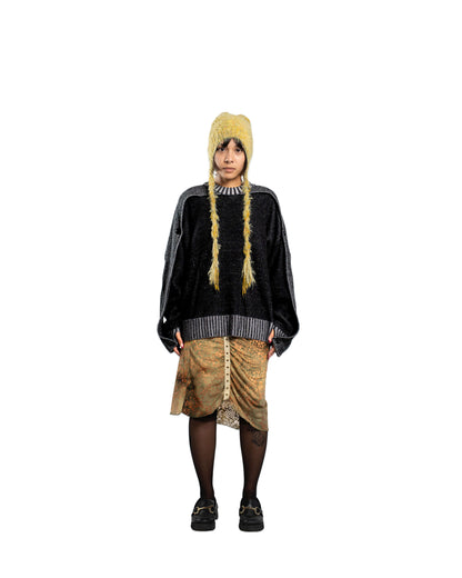 SCARF KNIT - BLACK