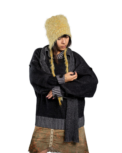 SCARF KNIT - BLACK