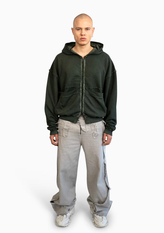 Folding Zip Up - Green Slate