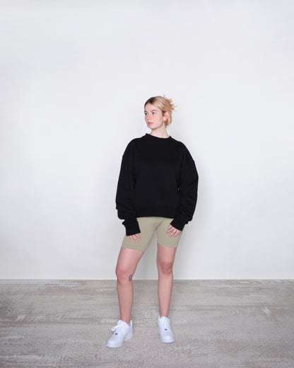 WAVY NECK SWEATER - BLACK