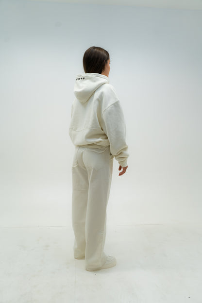 FRENCH POCKET HOODIE - CREAM
