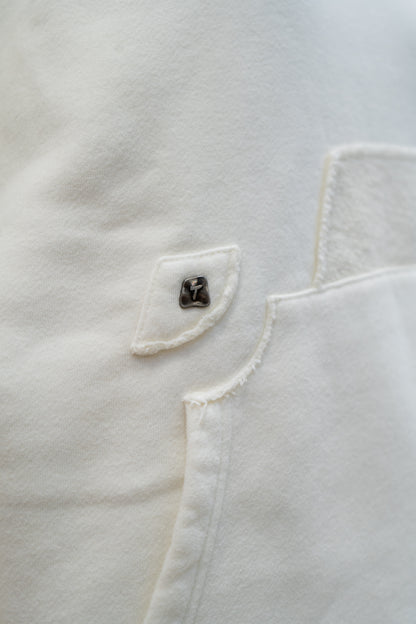 FRENCH POCKET HOODIE - CREAM
