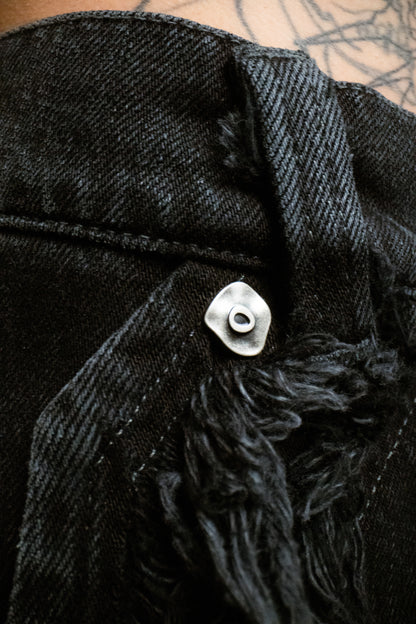 FRAYED DENIM - BLACK